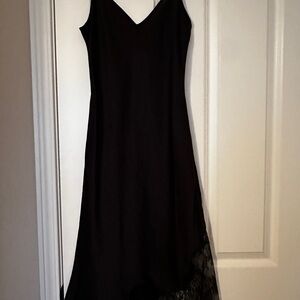 Wilfred Black Silk with Lace Accent Dress